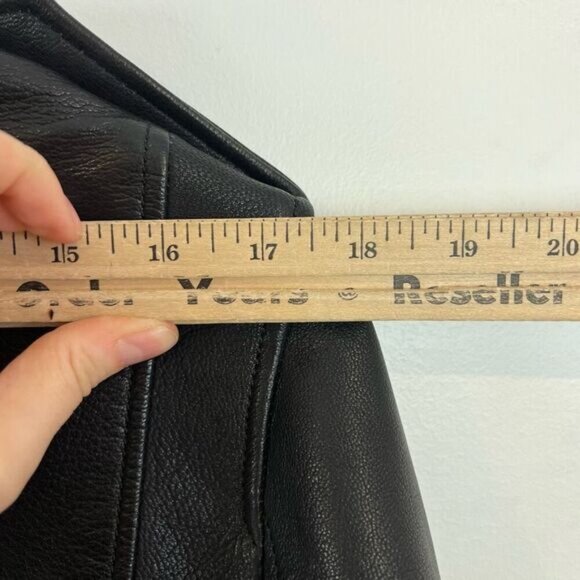 Zara Studio Women’s XS/S Black Goat Leather Motorcycle Jacket Oversized Rock - Picture 8 of 16